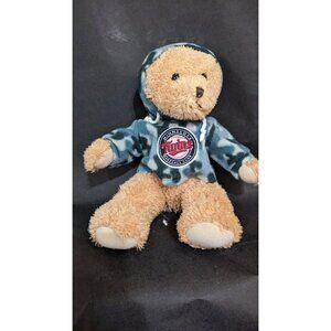 Minnesota Twins Baseball Plush bear green camo hoodie 14"